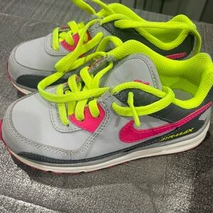 Nike Kids Sneakers Gray with Neon Pink and Yellow